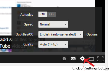 YouTube settings button and check subtitles and avoide auto-generated