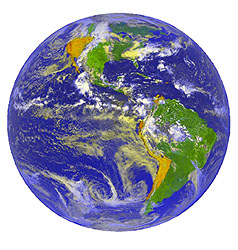 Earth; NASA-Goddard Space Flight Center, data from NOAA GOES