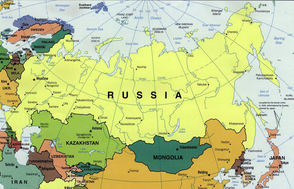 maps of russia. political map of Russia