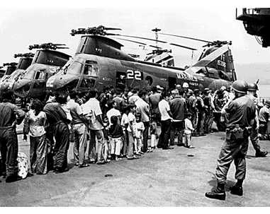 Evacuation of U.S personnel and refugees from U.S. Embassy in Saigon 1975, provided by Fairfax County Public Library Search Engine and Gale Student Resource Center, http://find.galegroup.com/srcx/infomark.do?&contentSet=GSRC&type=retrieve&tabID=T005&prodId=SRC-1&docId=EJ2210036545&source=gale&srcprod=SRCG&userGroupName=chan86036&version=1.0