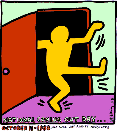 88comingout.gif copyright Keith Haring Foundation (14469 bytes)