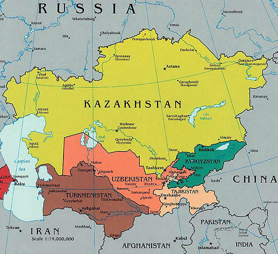 Central Asia World Map